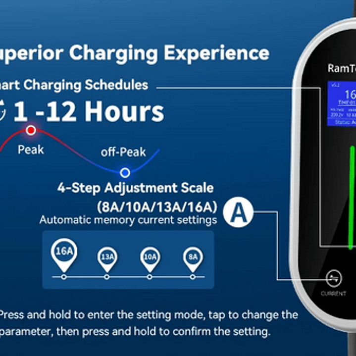Carregador Portátil 3.7 kw - 16A - Saco Transporte - 6.5 METROS CABO  16