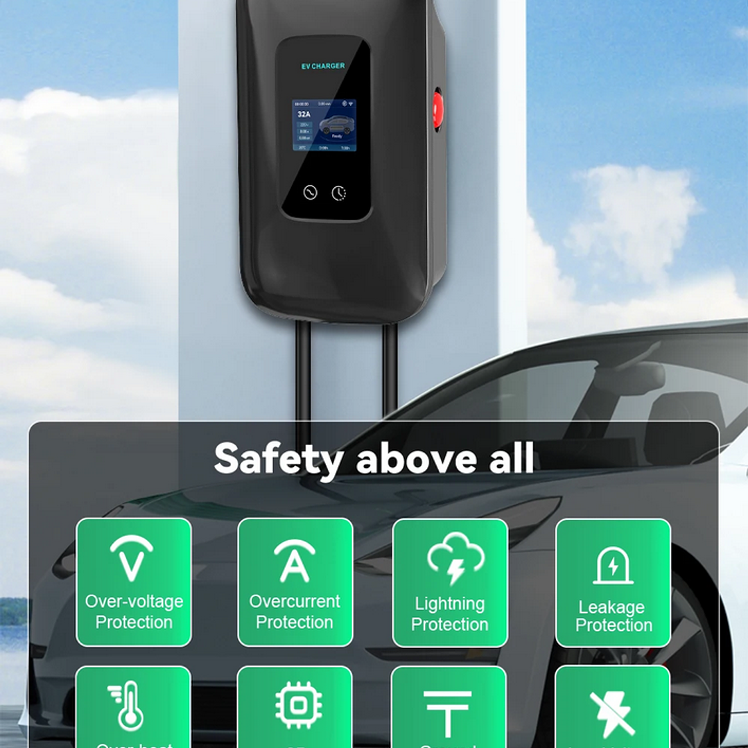 Wallbox Carregador Parede - 7 kw - 32 A - C/ APP WI-FI e Cartões - 10 METROS CABO 9