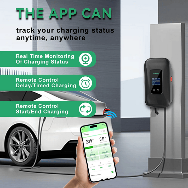 Wallbox Carregador Parede - 7 kw - 32 A - C/ APP WI-FI e Cartões - 10 METROS CABO 11