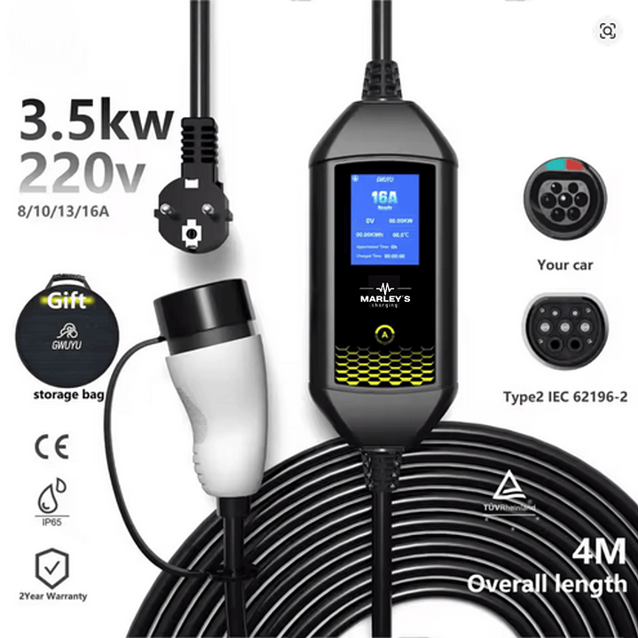 Carregador Portátil Doméstico 3.5 kw - 16A - c/ Saco Transporte 2