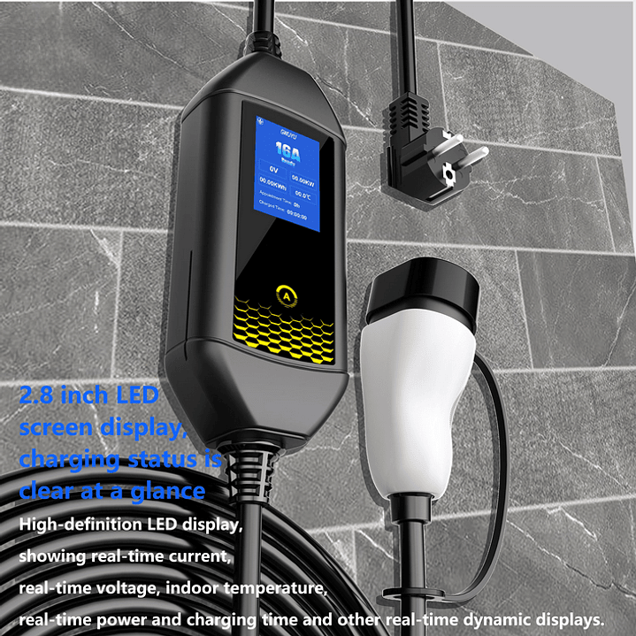 Carregador Portátil Doméstico 3.5 kw - 16A - c/ Saco Transporte 6