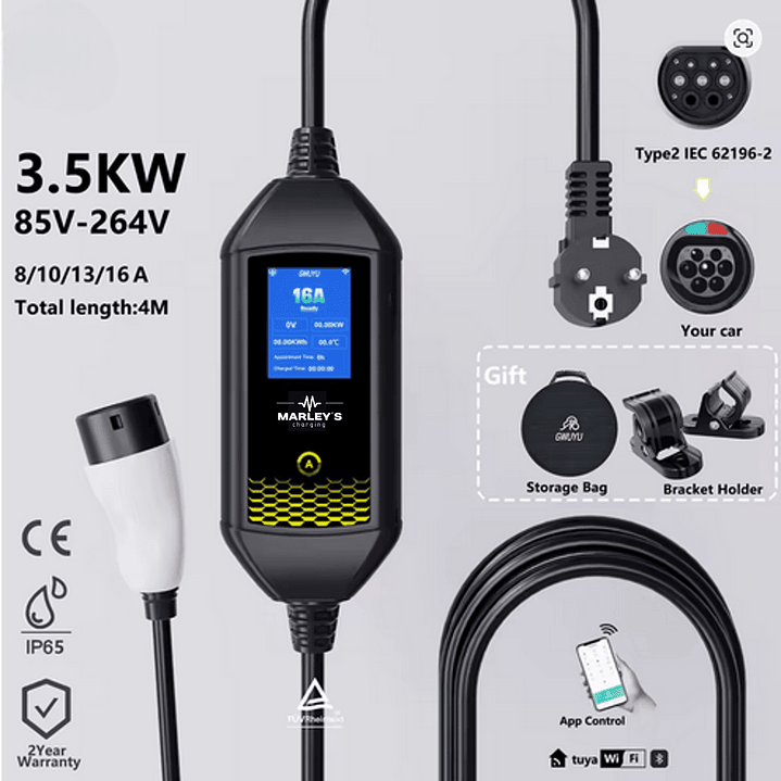 Carregador Portátil Doméstico 3.5 kw - 16A - c/ Saco Transporte 11