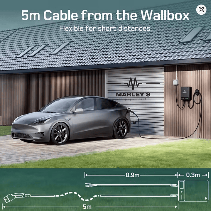 Wallbox Carregador Parede - 7 kw - 32 A - C/ APP WI-FI e Cartões - 7,5 METROS Cabo 4