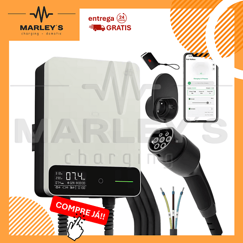 Wallbox Carregador Parede - 7 kw - 32 A - C/ APP WI-FI e Cartões - 7,5 METROS Cabo