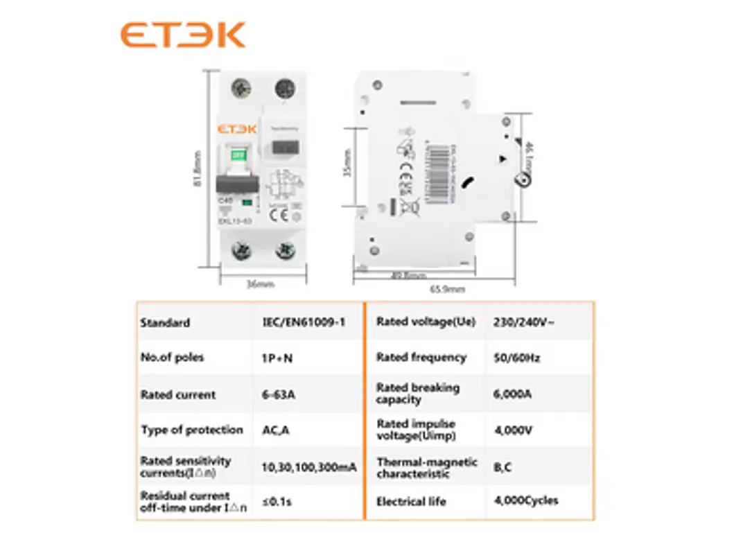 RCBO Diferencial e Disjuntor 2 em 1 - Monofasico - 16 A -30 ma - TIPO A  2