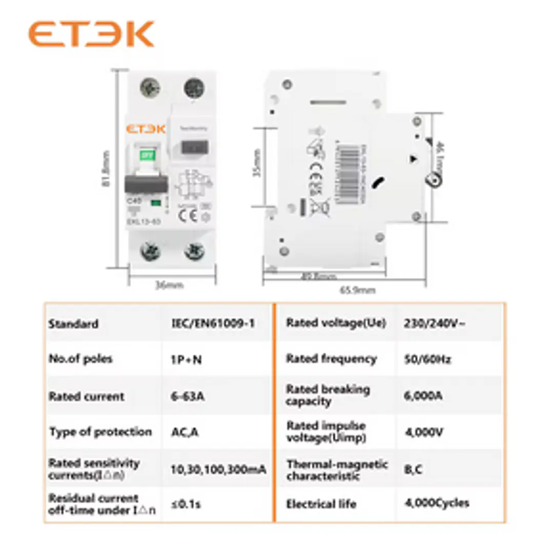 RCBO Diferencial e Disjuntor 2 em 1 - Monofasico - 16 A -30 ma - TIPO A  2