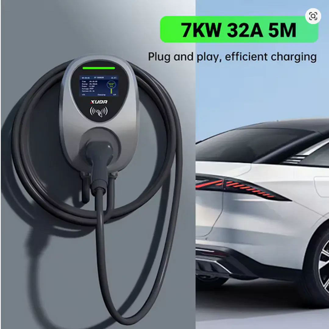 Wallbox Carregador Parede - 7 kw - 32 A - C/ APP WI-FI e Cartões 5