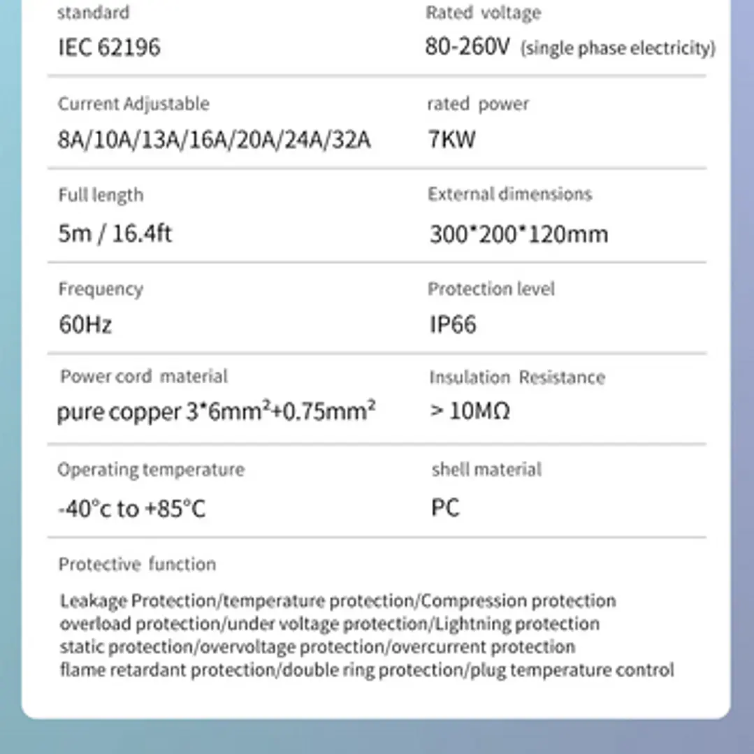 Wallbox Carregador Parede - 7 kw - 32 A - C/ APP WI-FI e Cartões 7