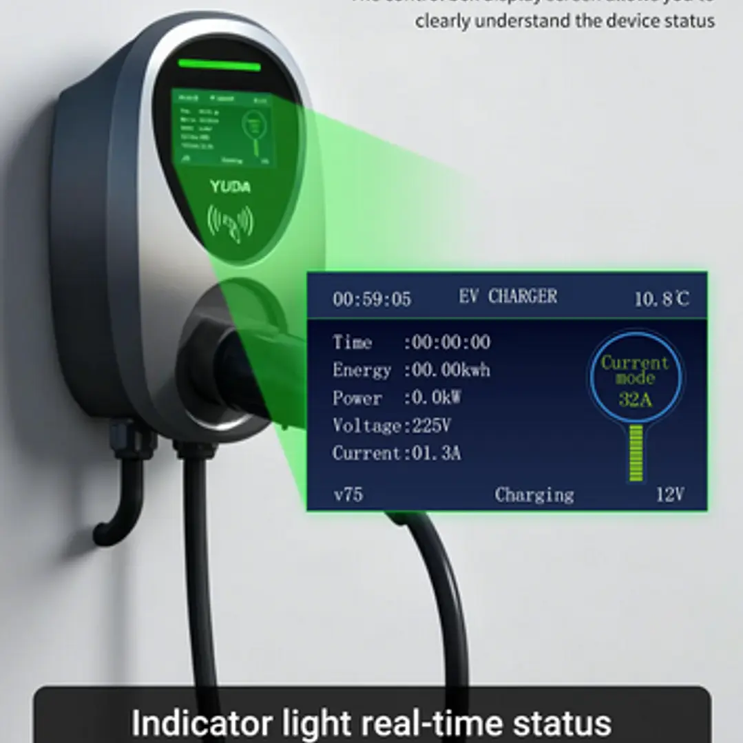 Wallbox Carregador Parede - 7 kw - 32 A - C/ APP WI-FI e Cartões 12