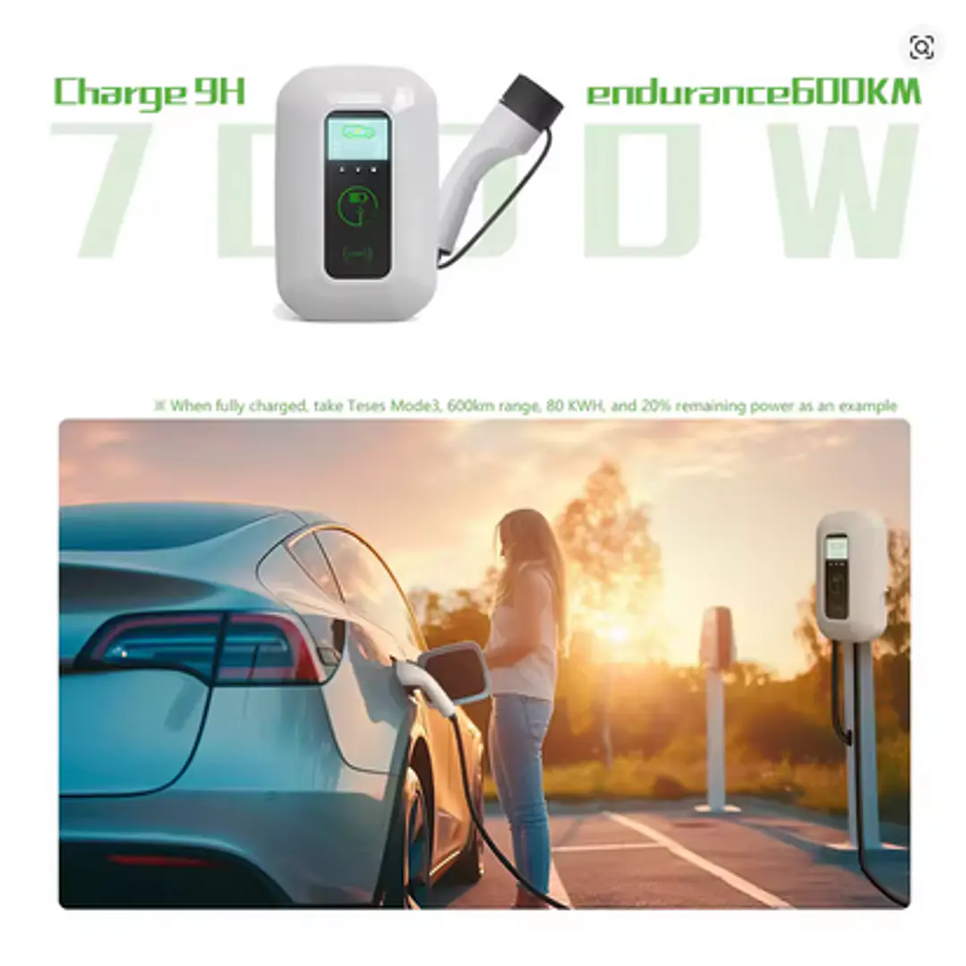 Wallbox Carregador Parede - 7 kw - 32 A - C/ APP WI-FI e Cartões - 5 METROS CABO 4