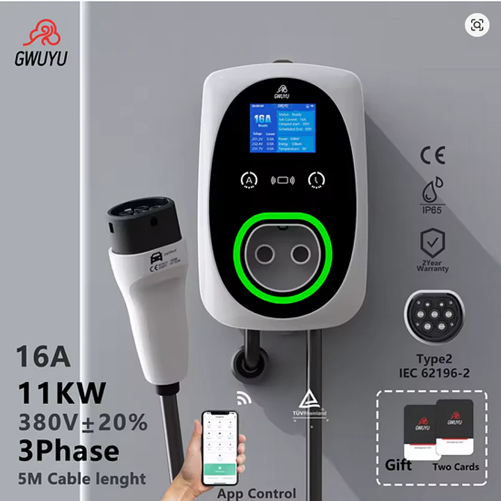 Wallbox Carregador Parede - 11 kw - 16 A - C/ APP e Cartões 2