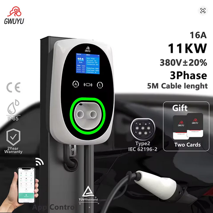 Wallbox Carregador Parede - 11 kw - 16 A - C/ APP e Cartões 3