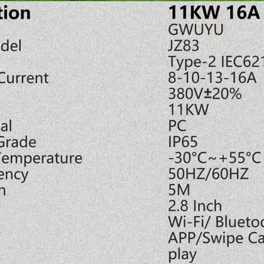 Wallbox Carregador Parede - 11 kw - 16 A - C/ APP e Cartões 11
