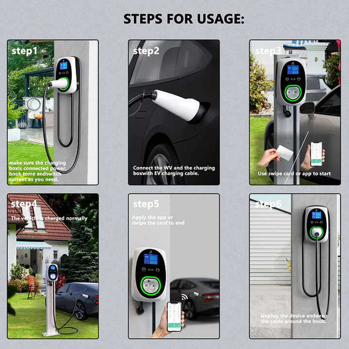 Wallbox Carregador Parede - 11 kw - 16 A - C/ APP e Cartões 12
