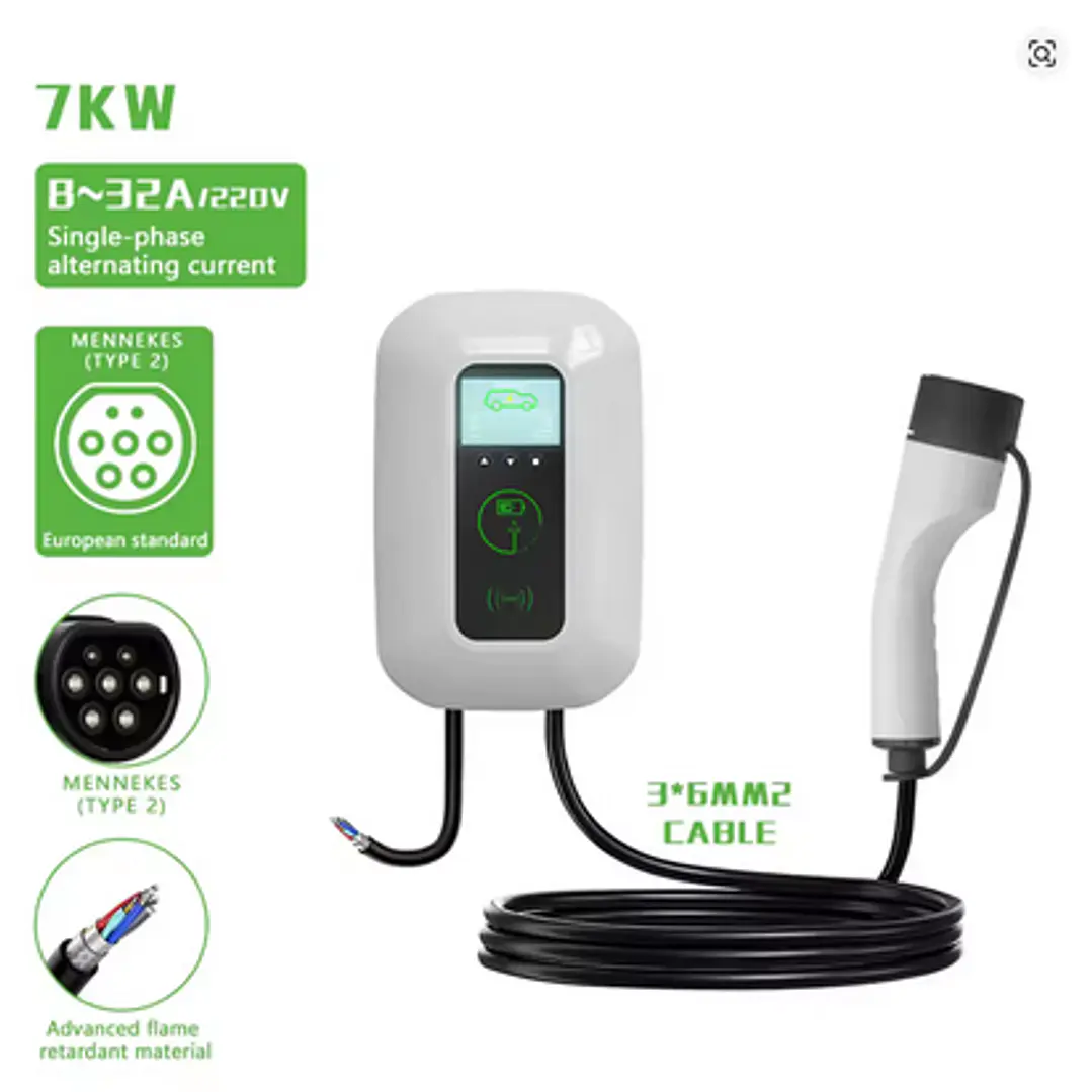 Wallbox Carregador Parede - 22 kw - 32 A - C/ APP WI-FI e Cartões - 5 METROS CABO 2