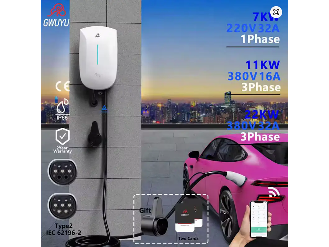 Wallbox 11 kW | 16A | Cabo 5m | App | RFID 5