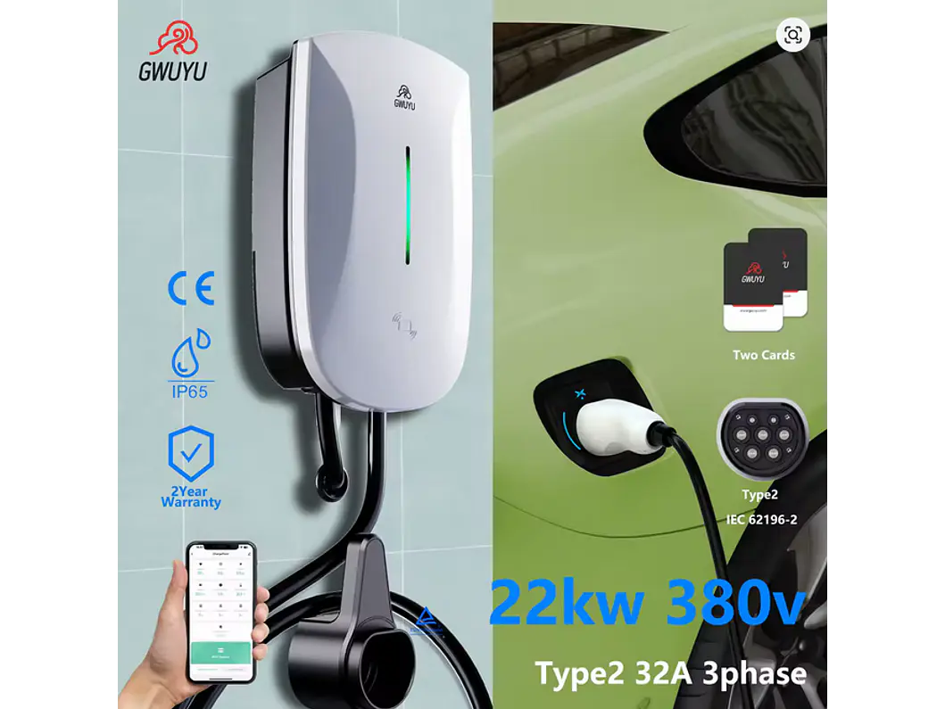Wallbox 11 kW | 16A | Cabo 5m | App | RFID 6