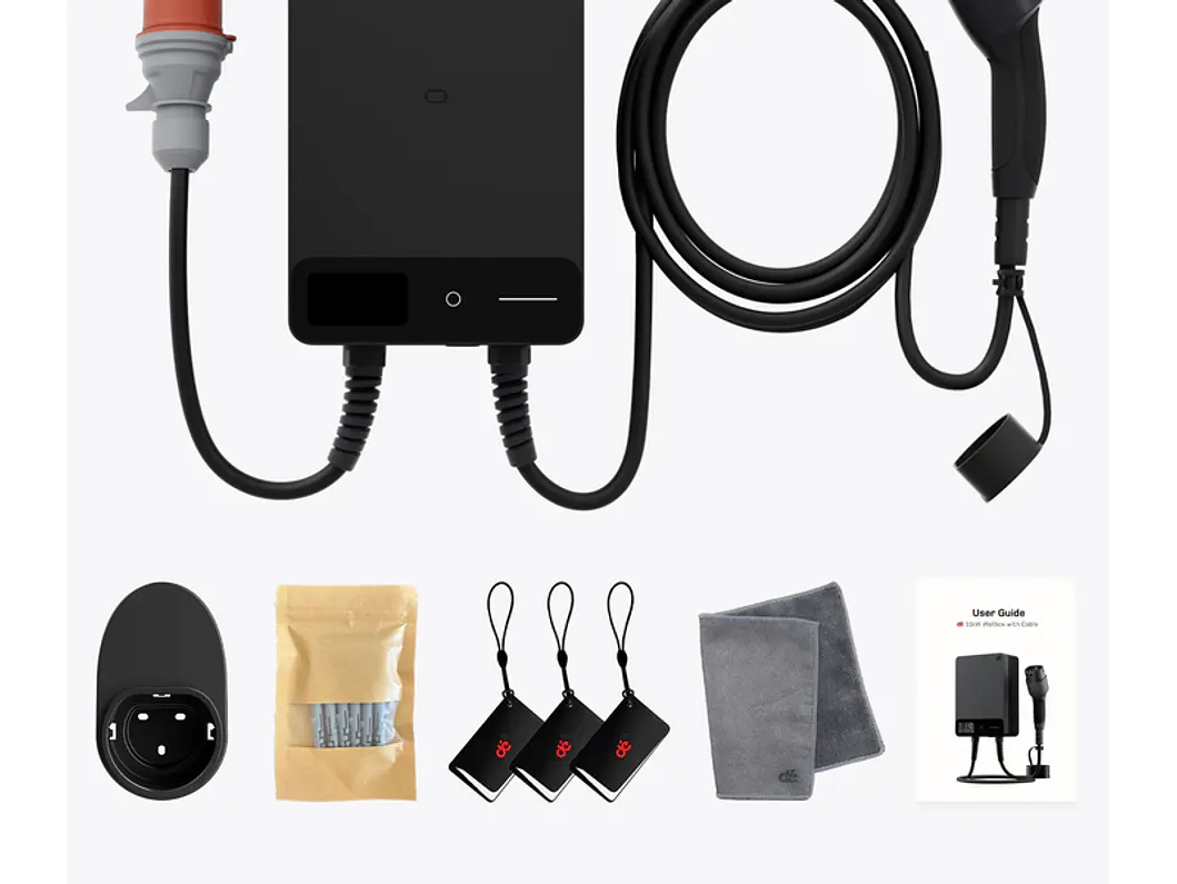 Wallbox 22 kW | 32A | Cabo 10m | App | RFID | Ecrã LCD 3