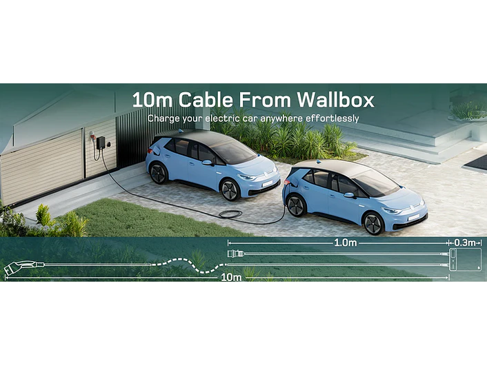 Wallbox 22 kW | 32A | Cabo 10m | App | RFID | Ecrã LCD 5