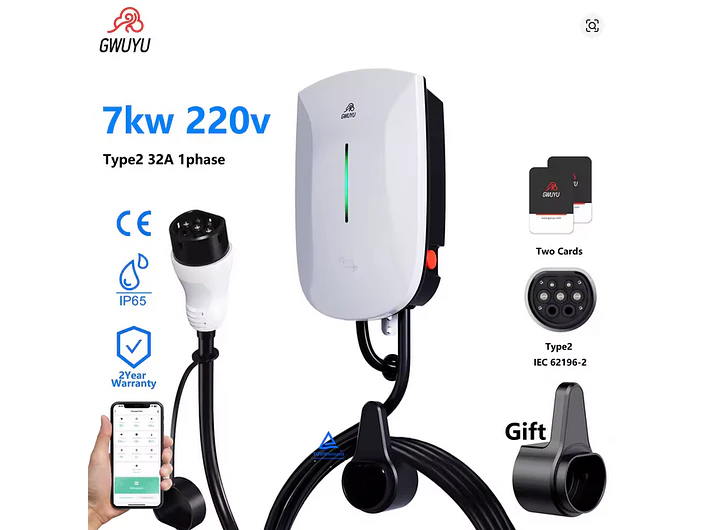 Wallbox 7 kW | 32A | Cabo 5m | App | RFID 2