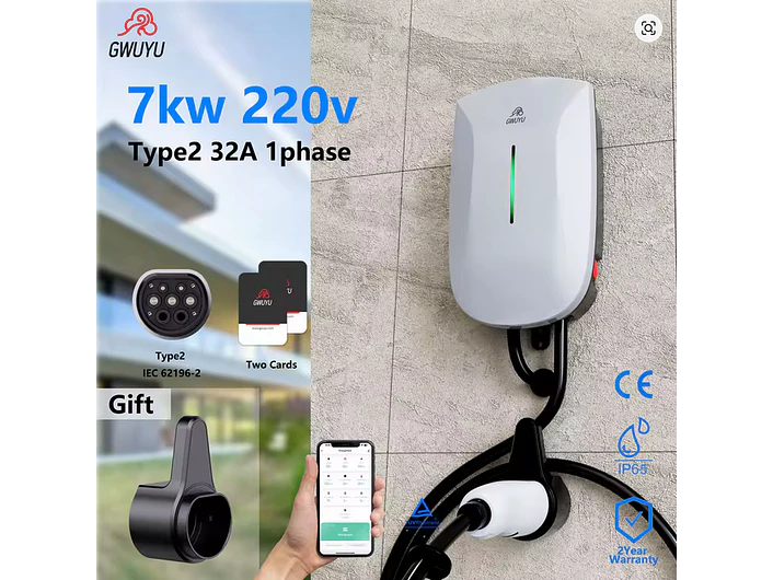 Wallbox 7 kW | 32A | Cabo 5m | App | RFID 5