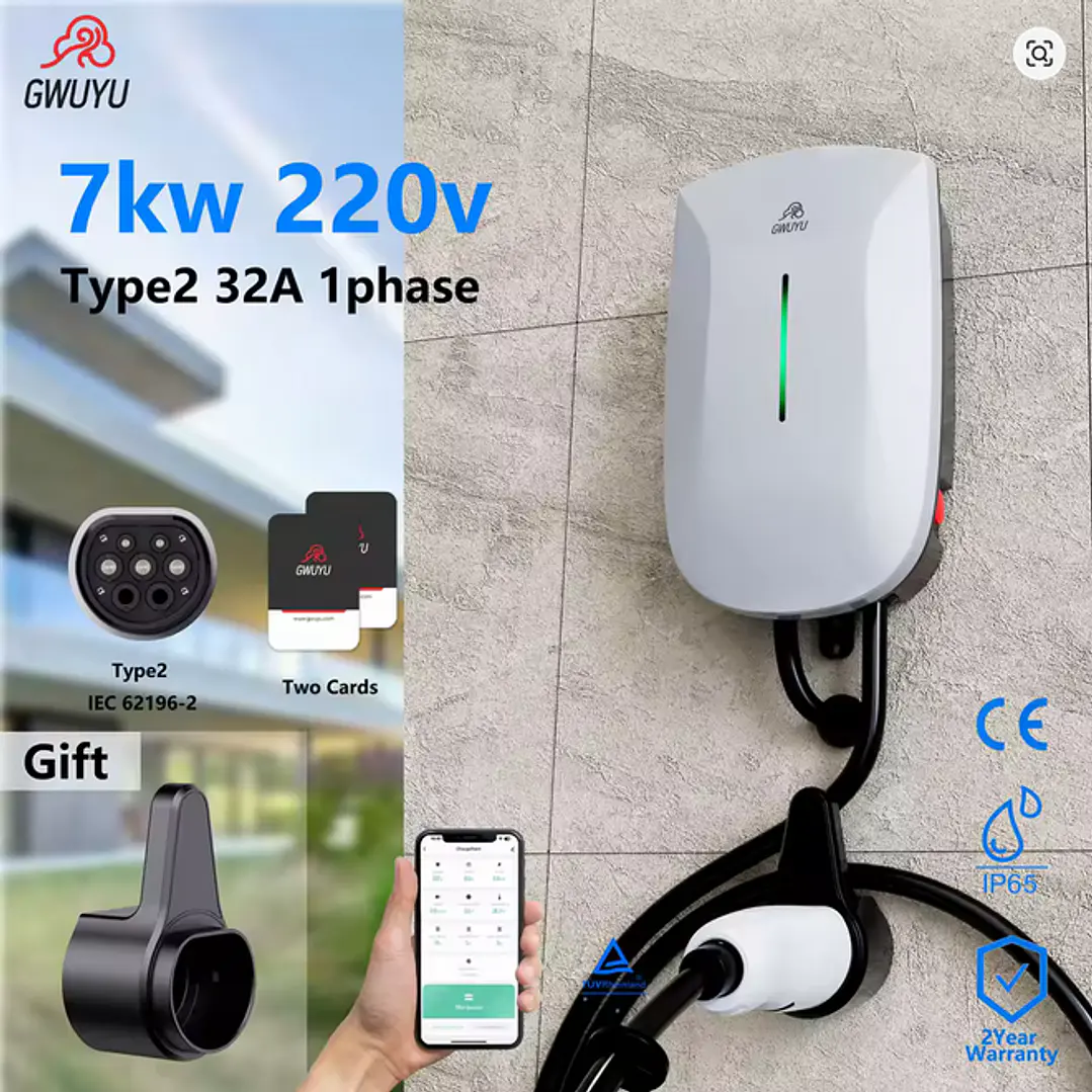 Wallbox 7 kW | 32A | Cabo 5m | App | RFID 5