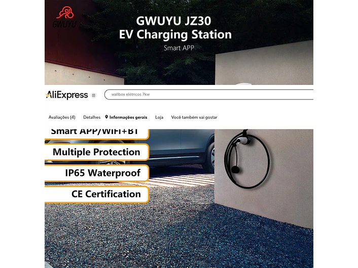Wallbox 7 kW | 32A | Cabo 5m | App | RFID 11