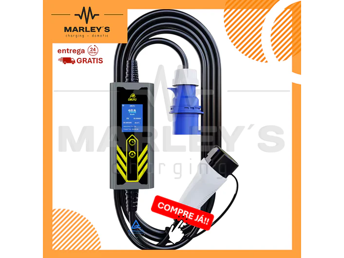 Carregador Portátil 7 kW | 32A | 5 Metros | Ecrã LCD | Saco Transporte 1