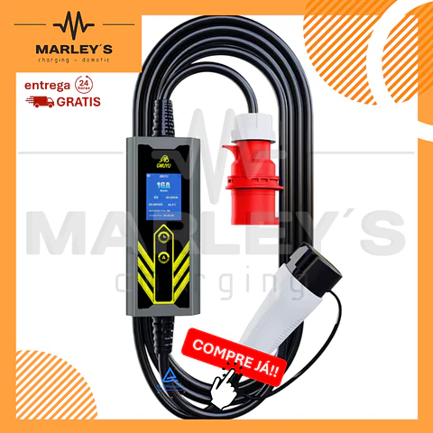 Carregador Portátil 11 kW | 16A | 5 Metros | Ecrã LCD | Saco de Transporte
