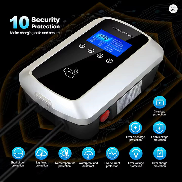 Wallbox 11 kW | 16A | Cabo 5m | App Wi-Fi | RFID | Ecrã LCD 15