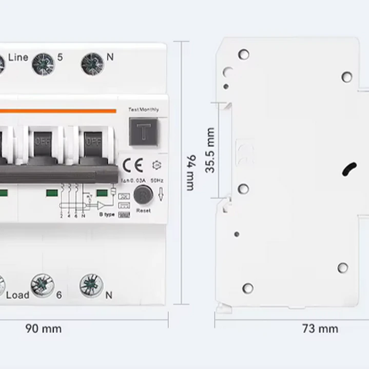 RCBO Diferencial e Disjuntor 2 em 1 - TRIFASICO - 16A - 30 ma - TIPOA 4