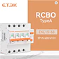 RCBO Diferencial e Disjuntor 2 em 1 - TRIFASICO - 32A - 30 ma - TIPO A - Miniatura 1