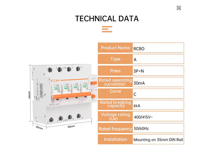 RCBO Diferencial e Disjuntor 2 em 1 - TRIFASICO - 32A - 30 ma - TIPO A 3