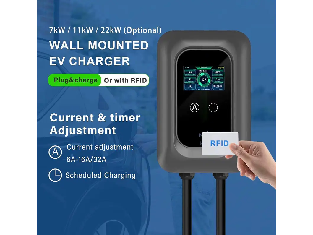 Wallbox 7 kW | 32A | Cabo 5 ou 10m | App | RFID | DLB - Balanceamento de Carga SEM FIOS 3