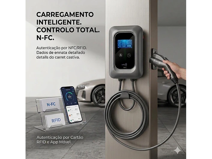 Wallbox 7 kW | 32A | Cabo 5 ou 10m | App | RFID | DLB - Balanceamento de Carga SEM FIOS 11