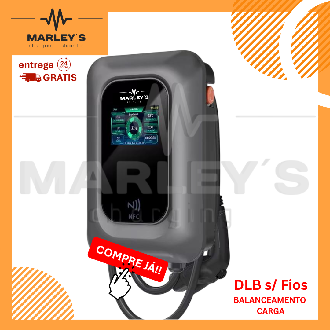 Wallbox 7 kW | 32A | Cabo 5 ou 10m | App | RFID | DLB - Balanceamento de Carga SEM FIOS