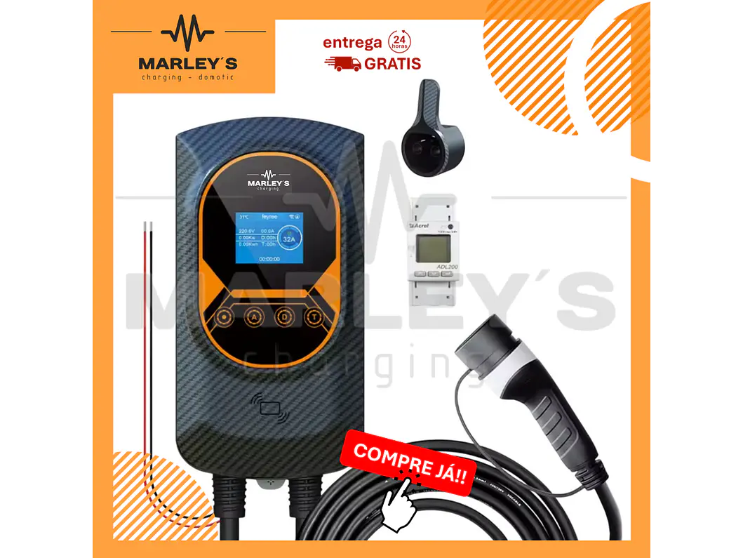 Wallbox 7 kW | 32A | Cabo 5 ou 10 m | App | RFID | Ecrã | DLB - Balanceamento Carga 1