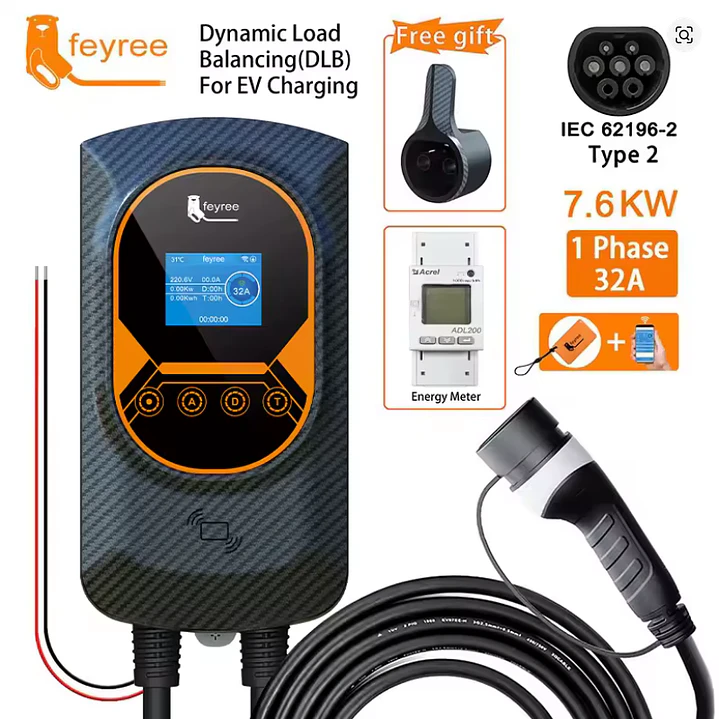 Wallbox 7 kW | 32A | Cabo 5m | App | RFID | Ecrã | DLB - Balanceamento Carga 2
