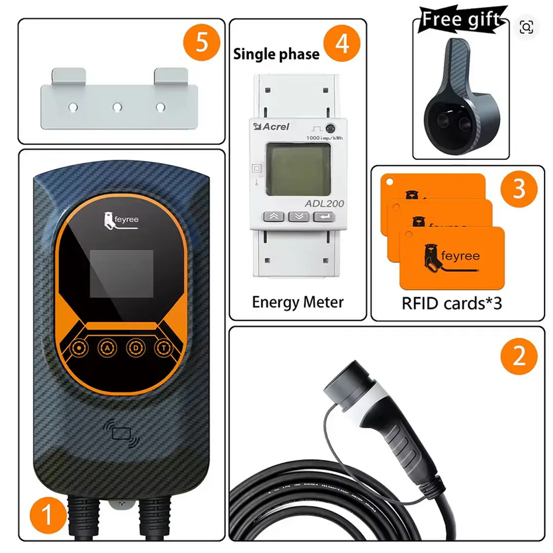 Wallbox 7 kW | 32A | Cabo 5m | App | RFID | Ecrã | DLB - Balanceamento Carga 7