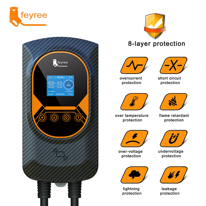 Wallbox 7 kW | 32A | Cabo 5m | App | RFID | Ecrã | DLB - Balanceamento Carga 15