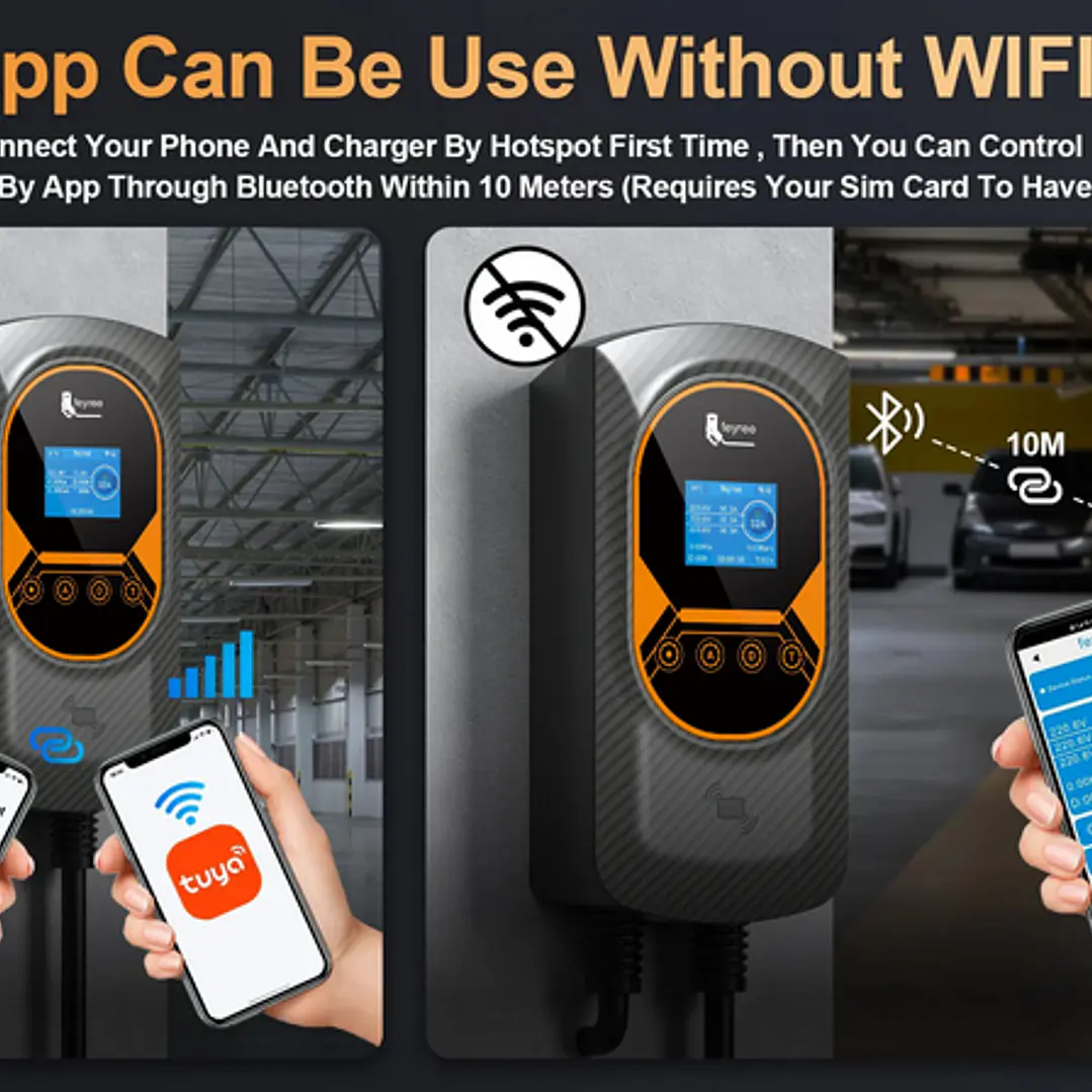 Wallbox 7 kW | 32A | Cabo 5m | App | RFID | Ecrã | DLB - Balanceamento Carga 16