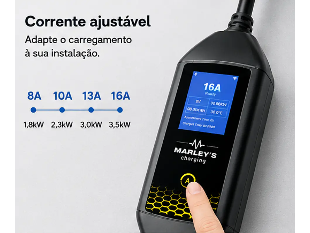 Carregador Portátil 3,5 kW | 16A | 4 Metros | Saco Transporte 5