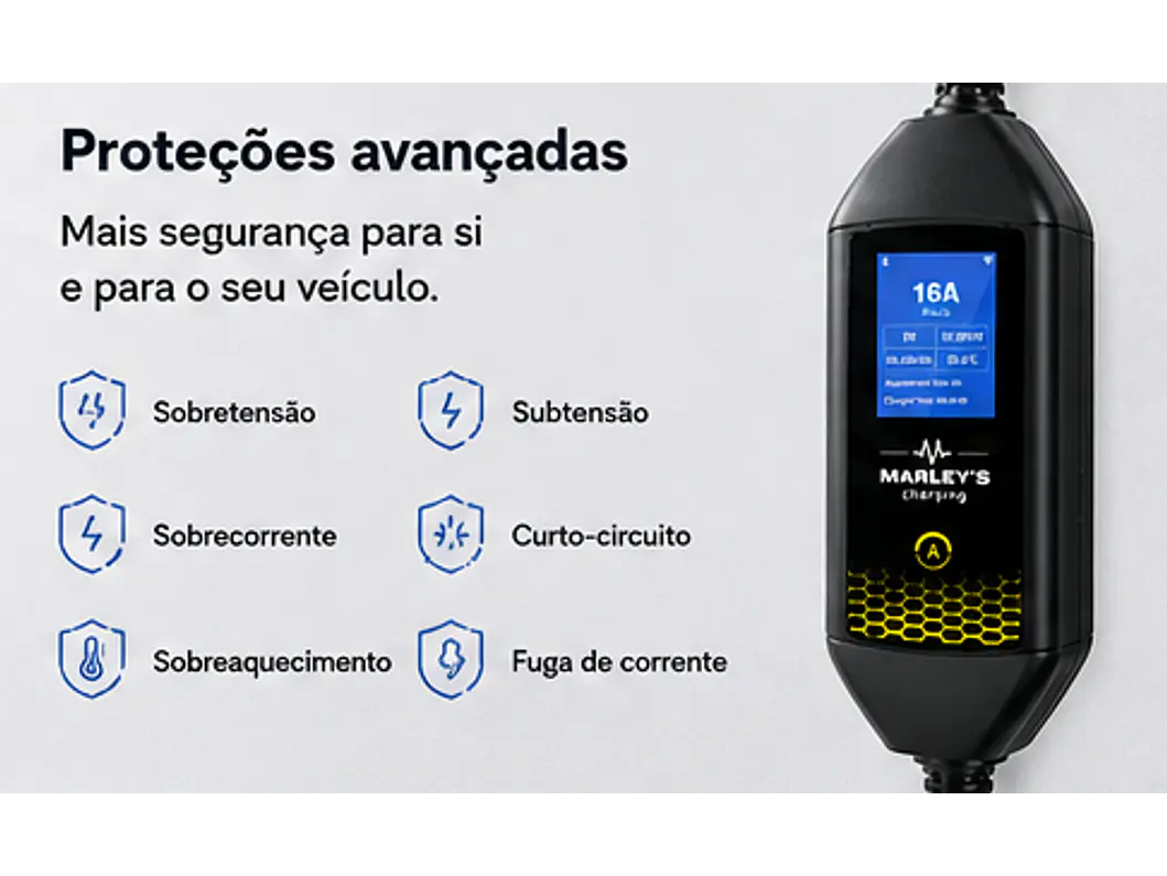Carregador Portátil 3,5 kW | 16A | 4 Metros | Saco Transporte 7