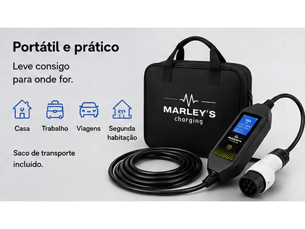 Carregador Portátil 3,5 kW | 16A | 4 Metros | Saco Transporte 8