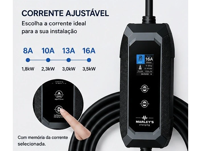 Carregador Portátil 3,5 kW | 16A | 5 Metros | Saco de Transporte 5