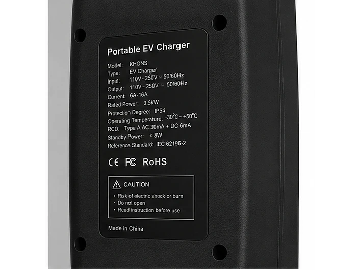 Carregador Portátil 3,5 kW | 16A | 5 Metros | Saco Transporte 11