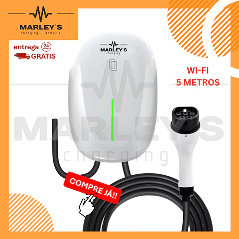 Wallbox 7 kW | 32A | Cabo 5m | App e WI-FI | RFID