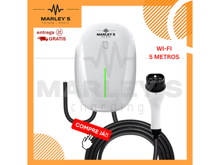 Wallbox 7 kW | 32A | Cabo 5m | App e WI-FI | RFID 1