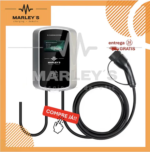 Wallbox 7 kW | 32A | Cabo 5m | APP e Wi-Fi | RFID | LCD