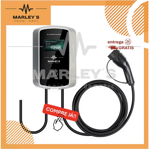 Wallbox 7 kW | 32A | Cabo 5m | APP e Wi-Fi | RFID | LCD